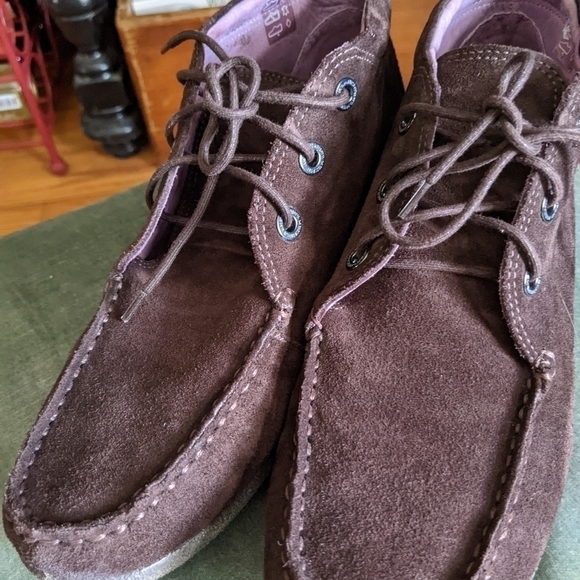 Daniel Hechter Brown Suede Lace Up Ankle Boots Women 7.5 Gorpcore - Picture 3 of 13